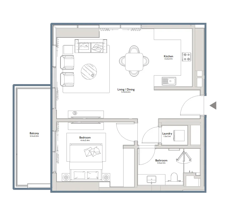 1 bed