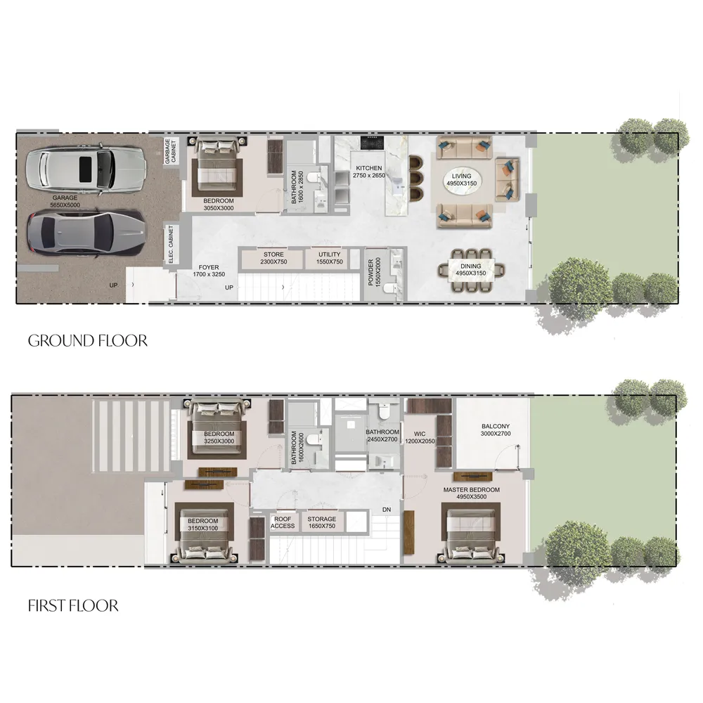 4-bedroom villa floor plan