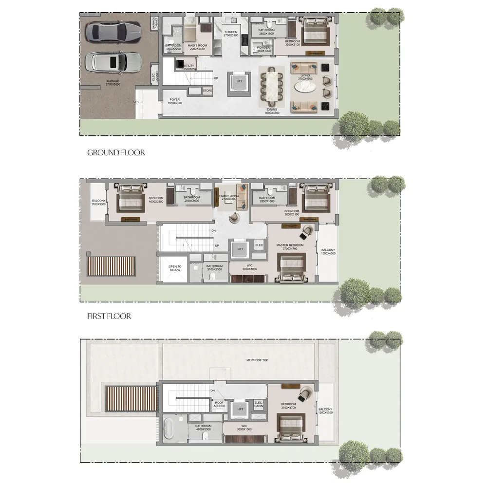 5-bedroom villa floor plan