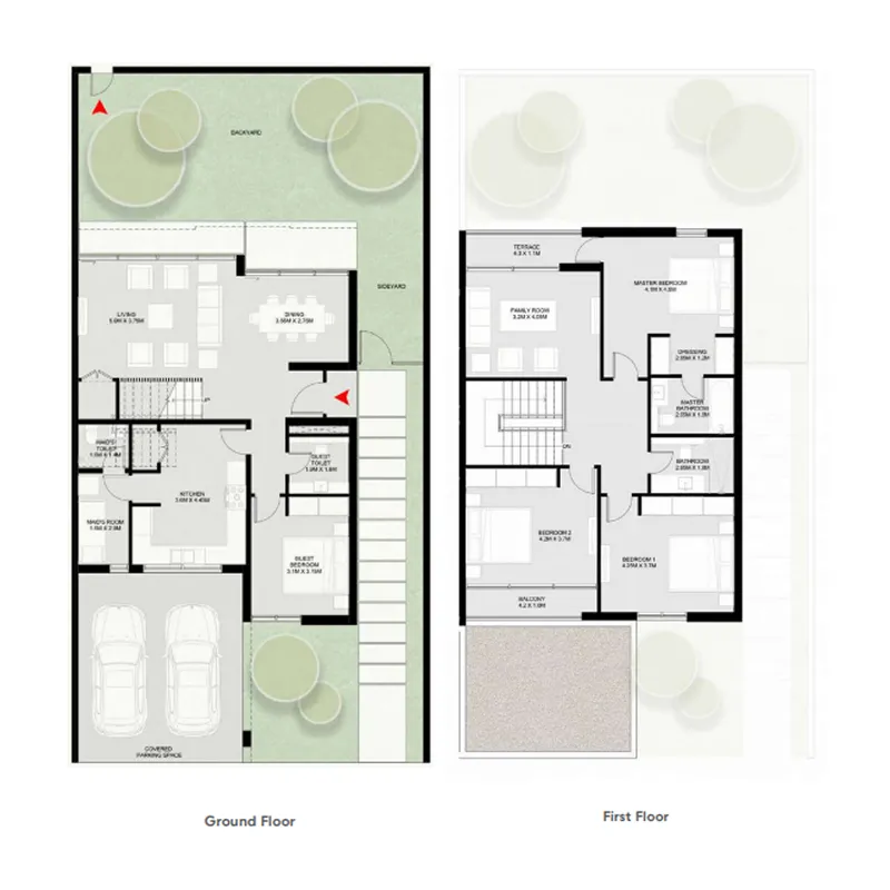 4-bedroom townhouse floor plan