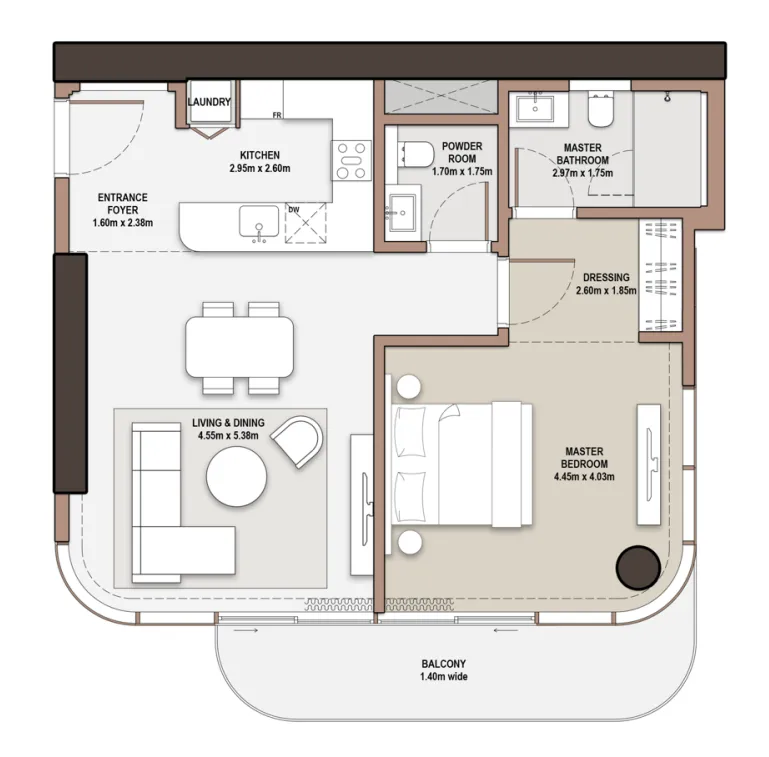 1 bed