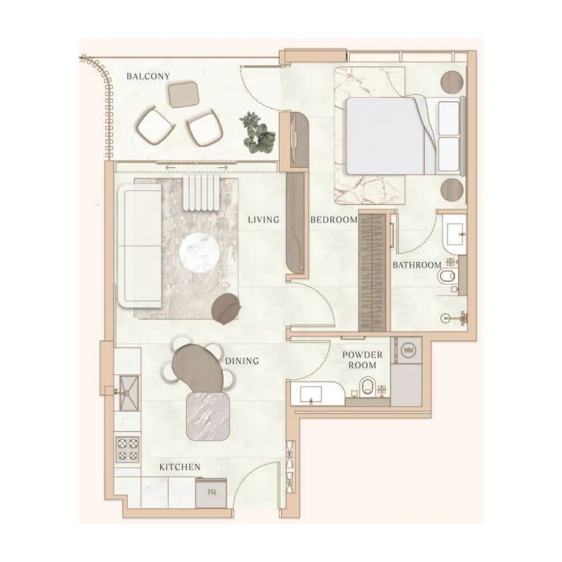 1 bed