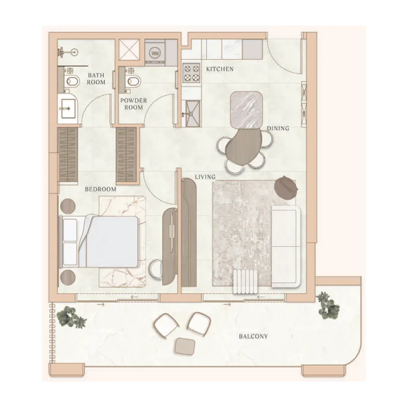1 bed