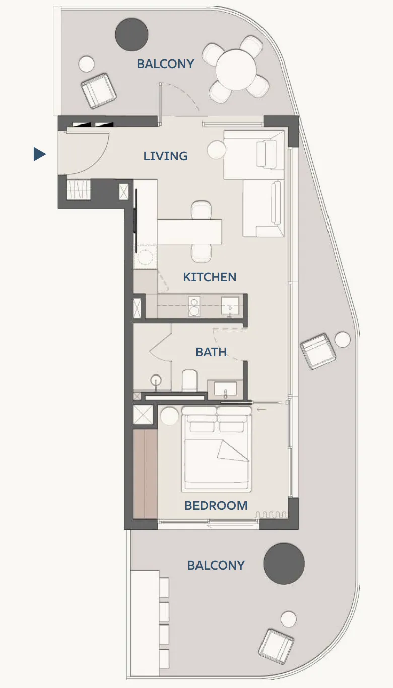 1 bedroom floor plan