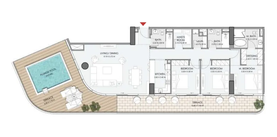 3 bedrooms floor plan