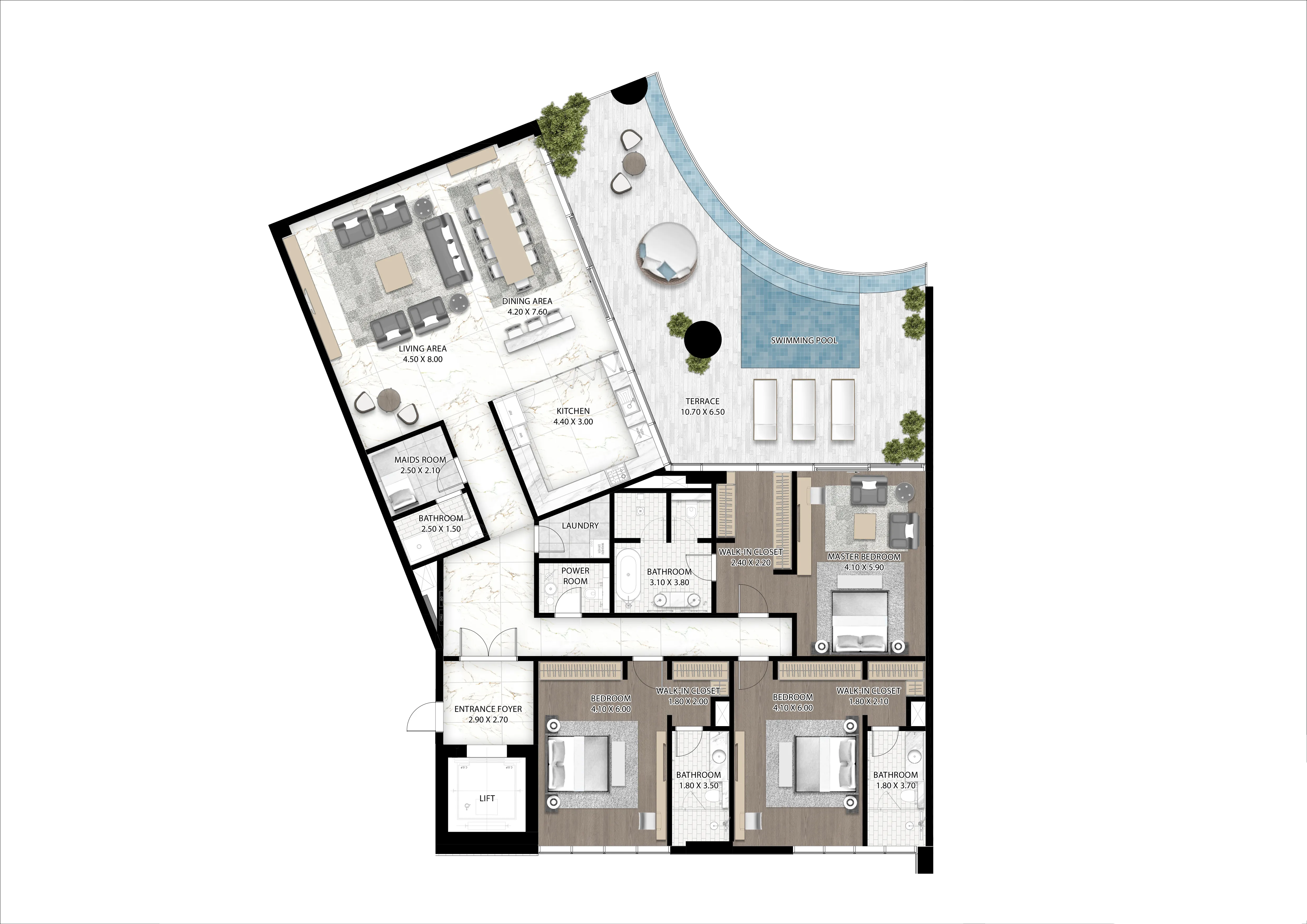 3 bed