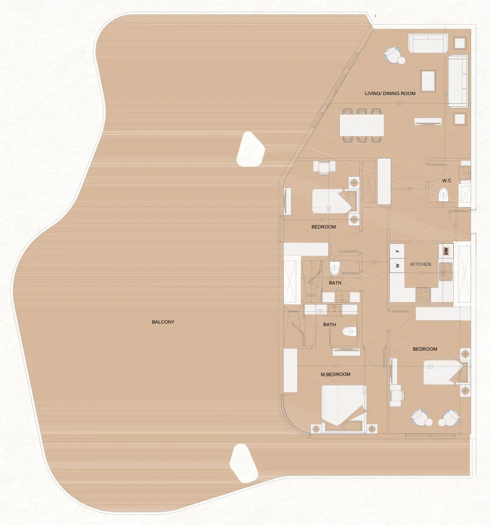 3 bedrooms floor plan