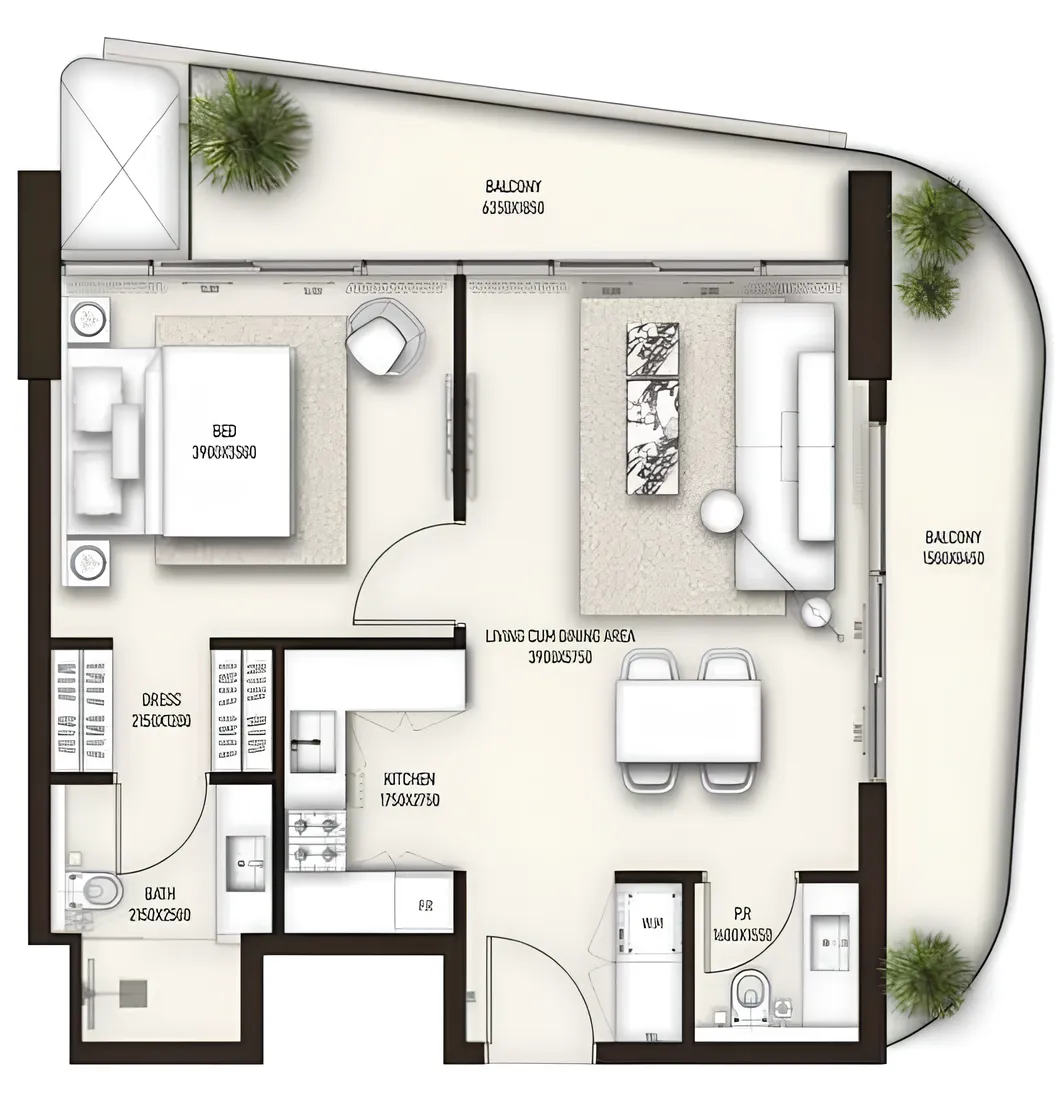 Condor Group Sonate Residences 1BR floor plan
