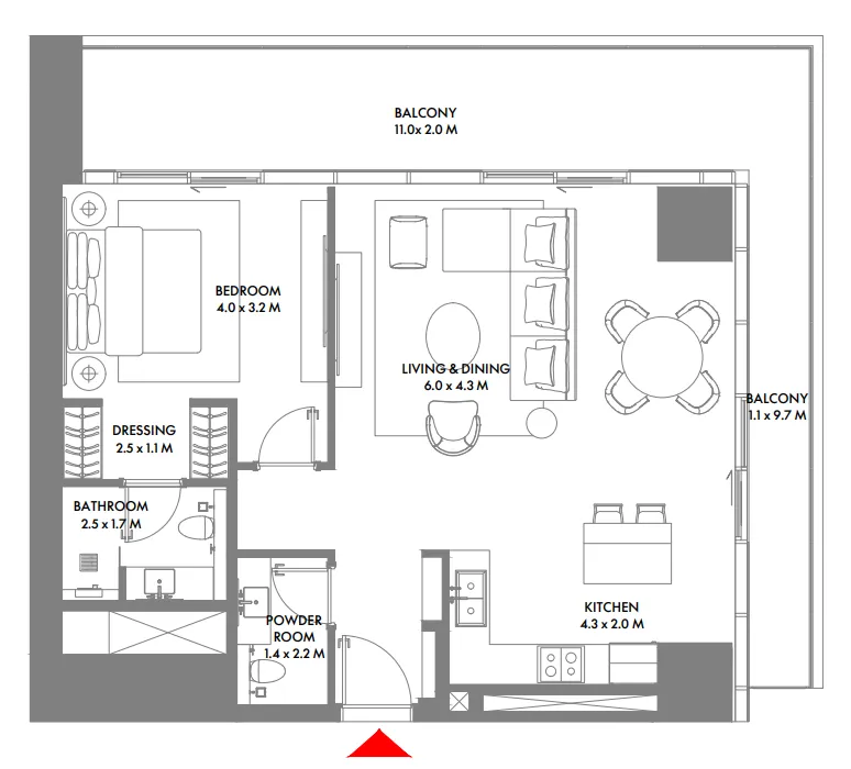 1 bed
