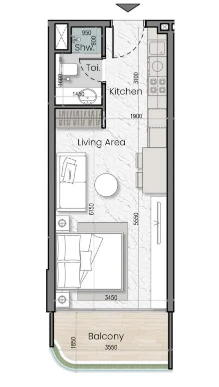 MAK Developers I'Sola Bella Studio floor plan