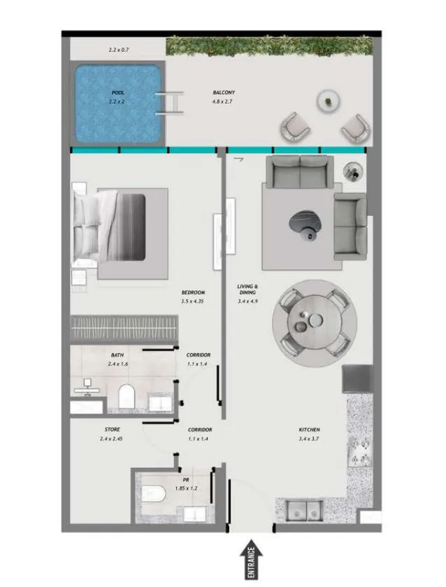1 bed