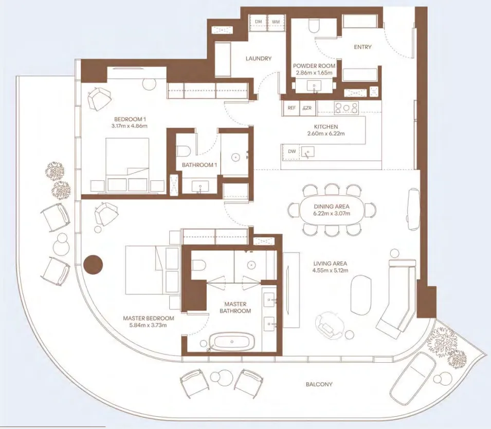 2 bed