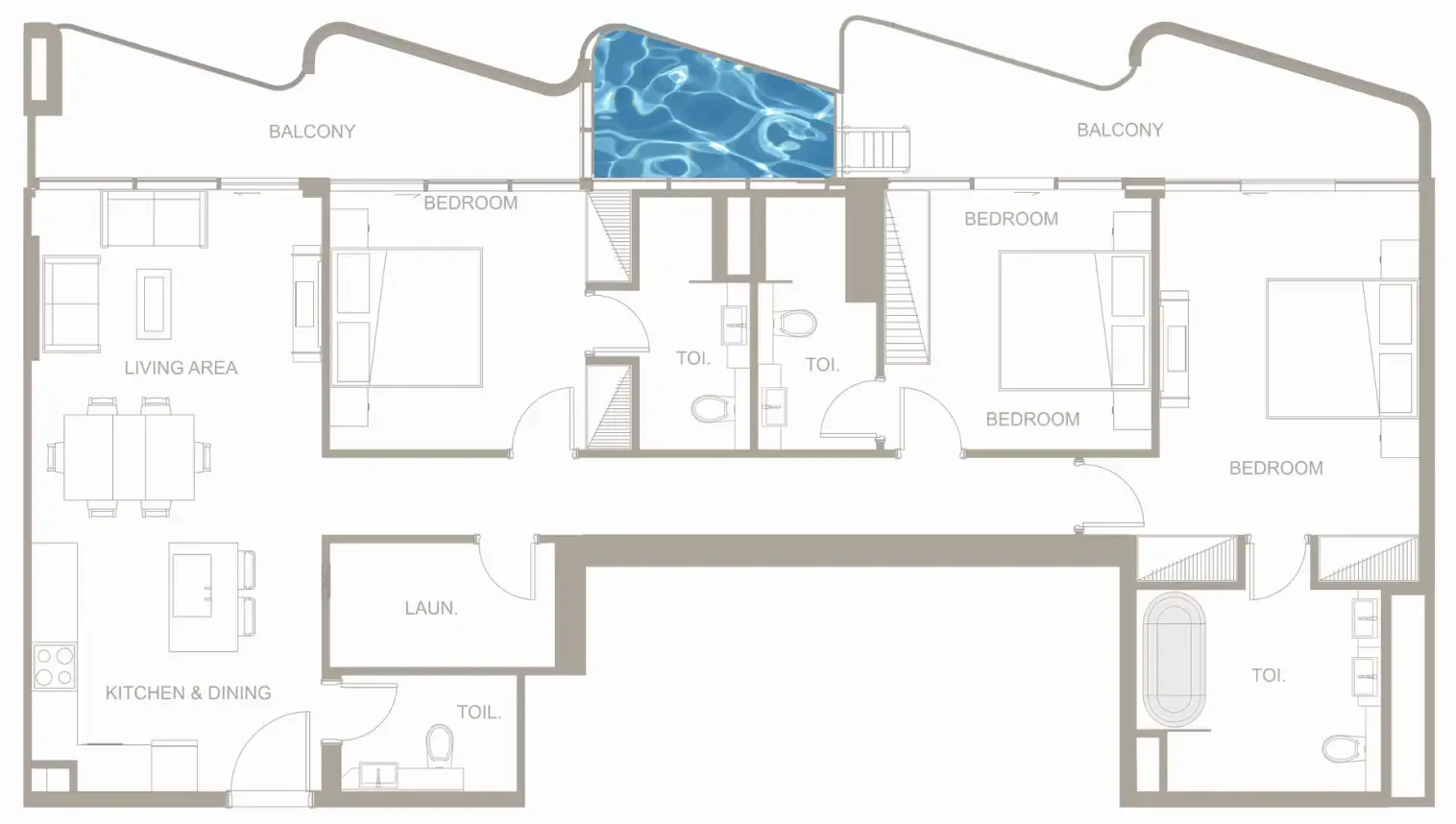 3 bedrooms floor plan