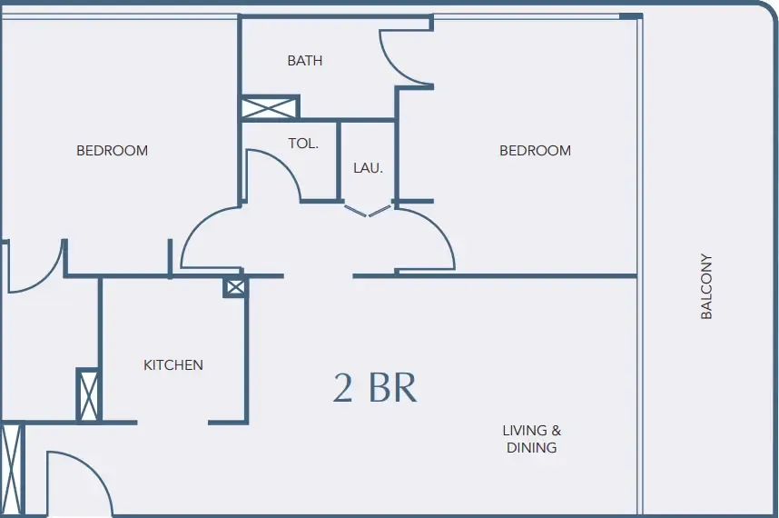 2 bedrooms floor plan