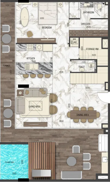 3 bedrooms floor plan