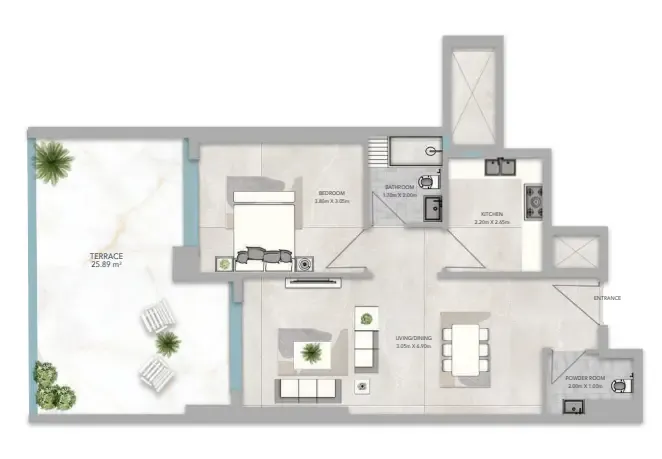 1 bed