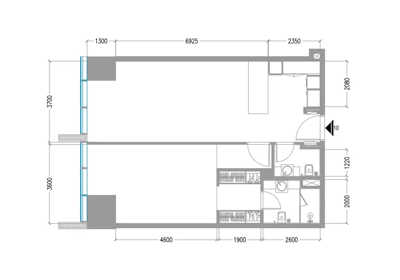 1 bedroom floor plan