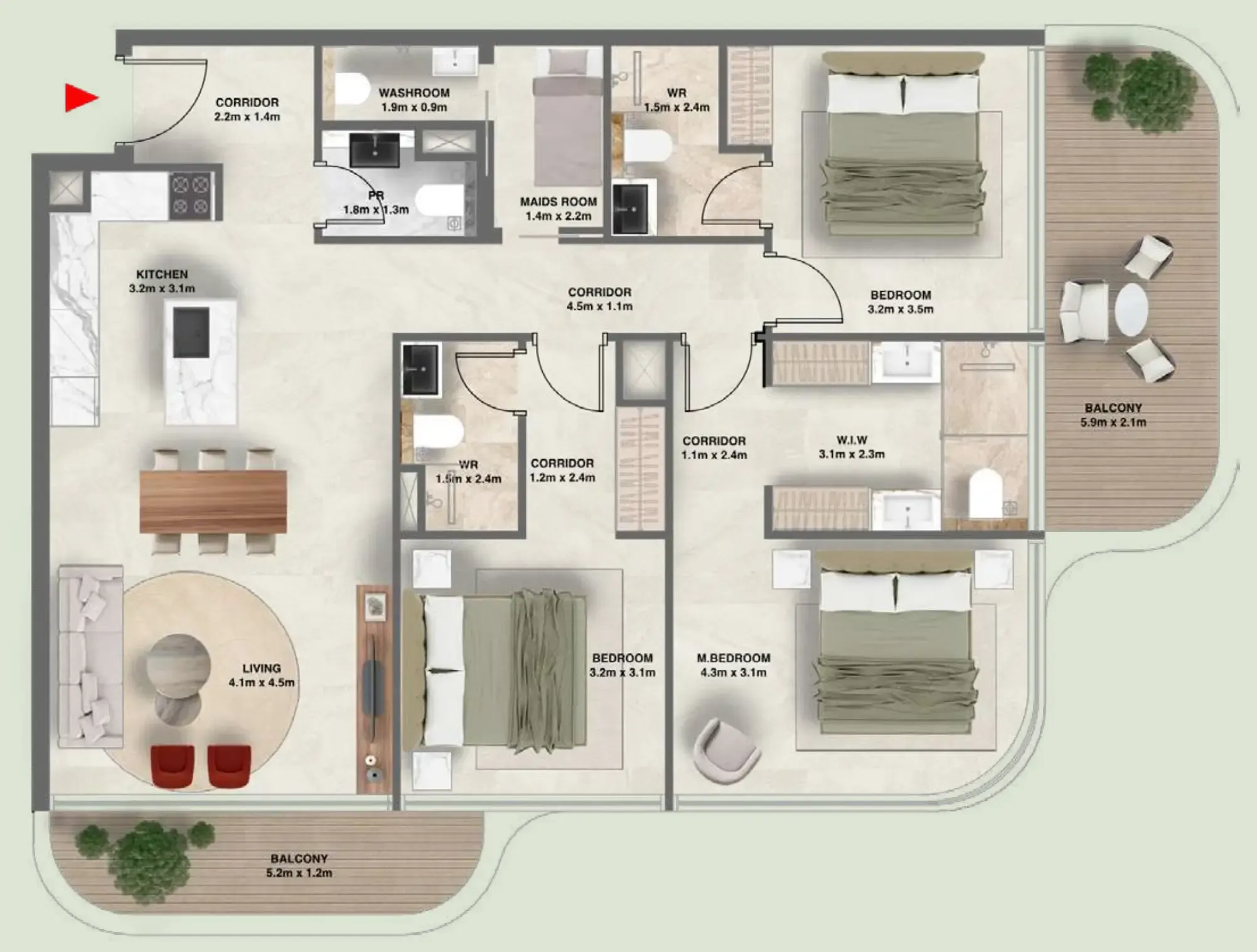 3BR Layout