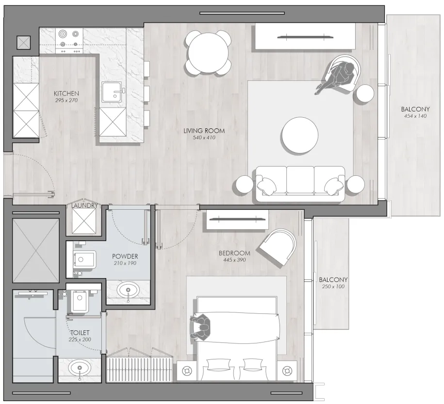 1 bed
