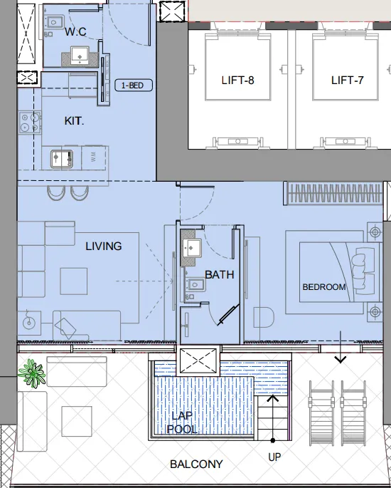 1 bedroom floor plan