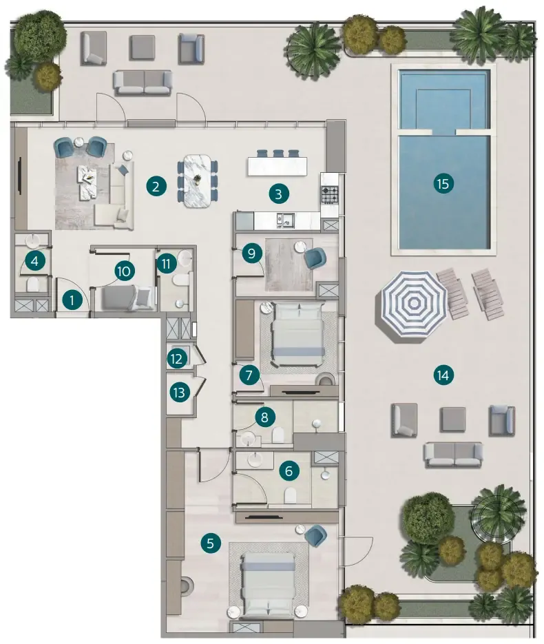 2 bed