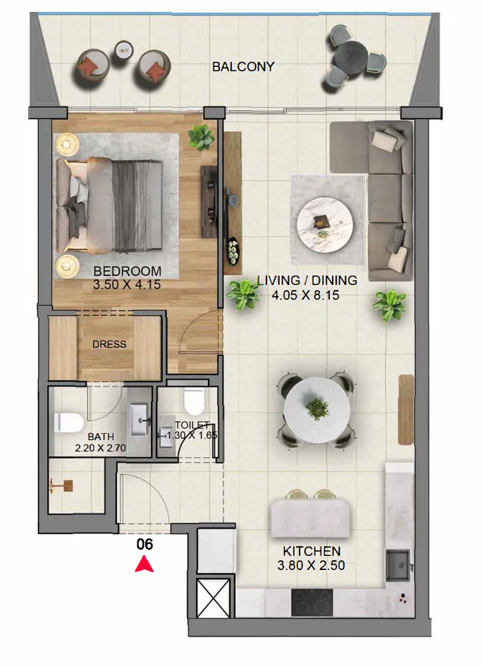 1 bed