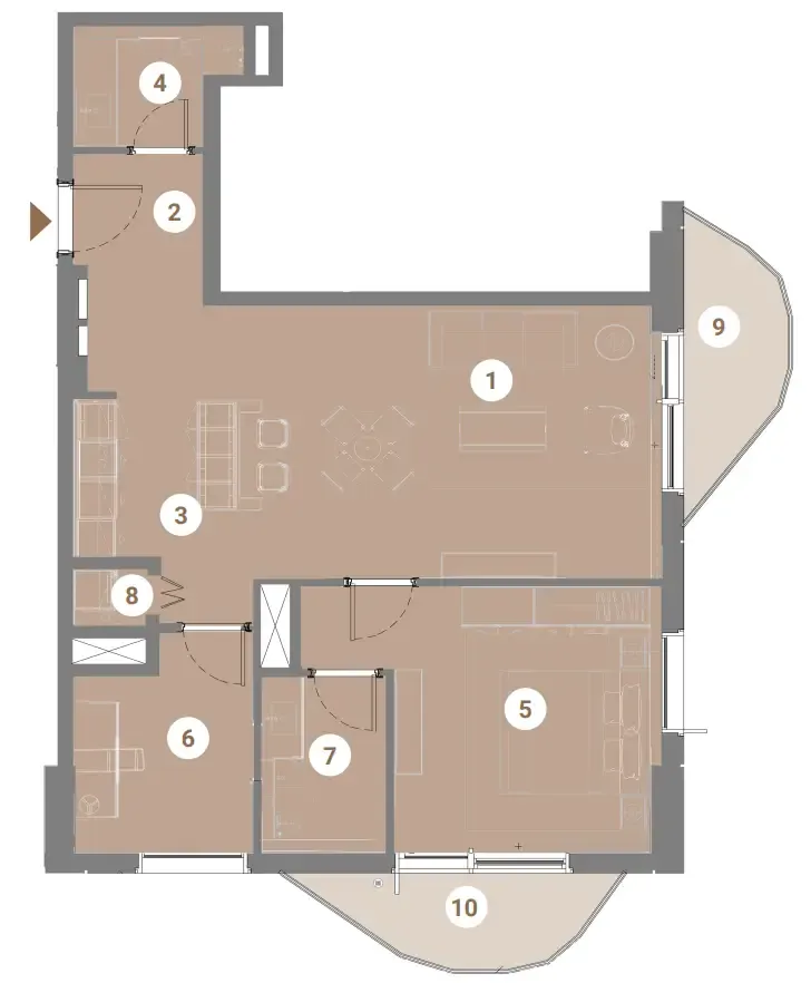 1 bed