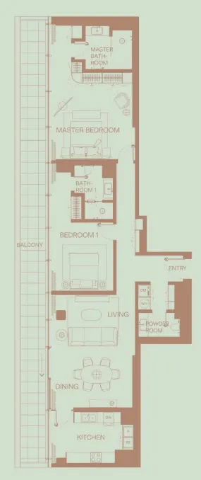 2 bed