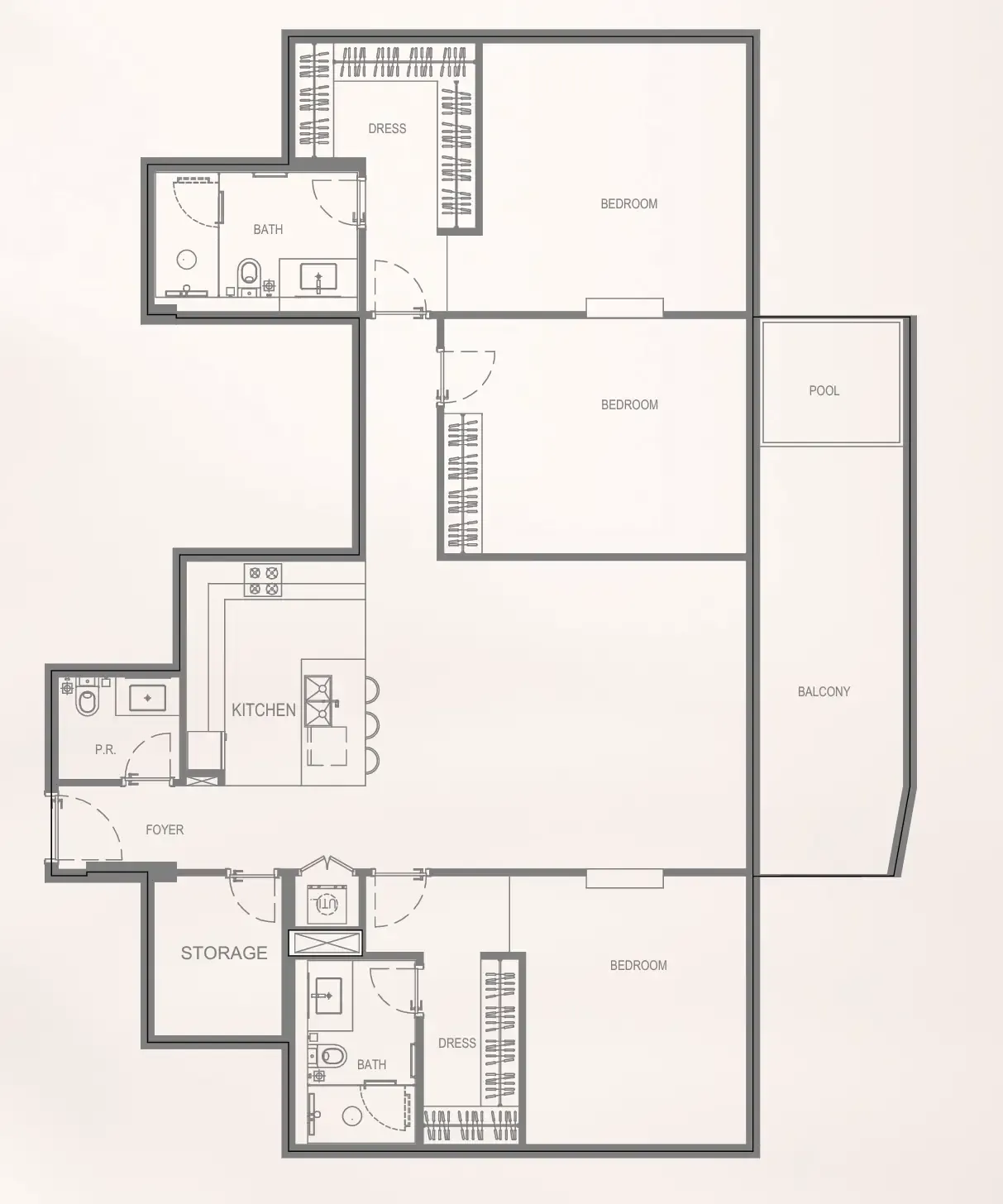 3 bedrooms floor plan