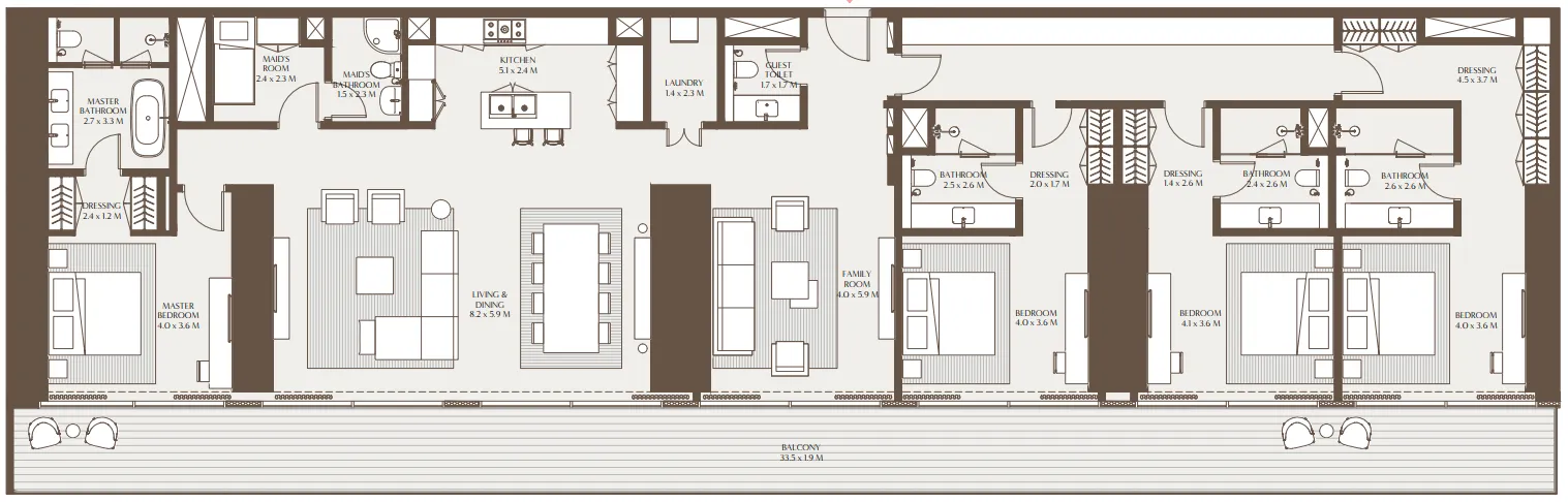 4 bedrooms floor plan