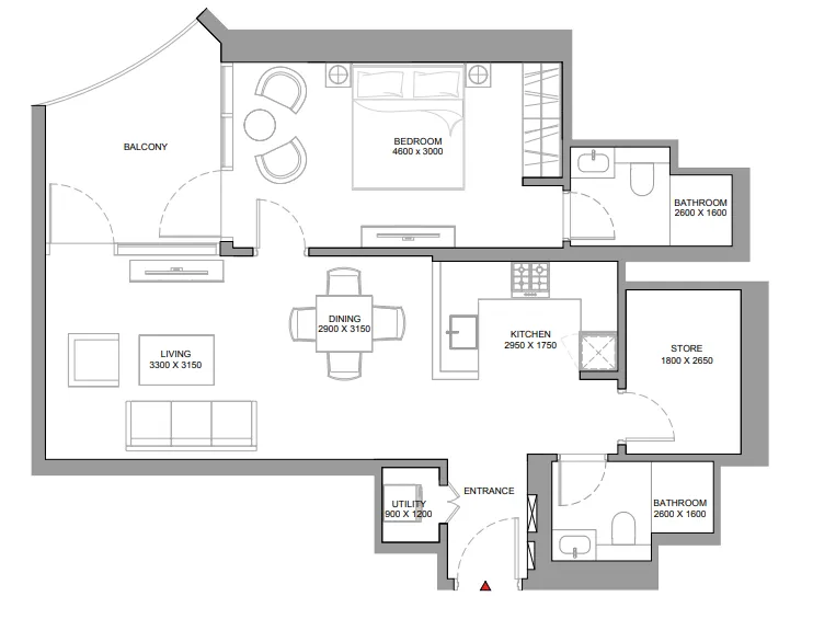 1 bed