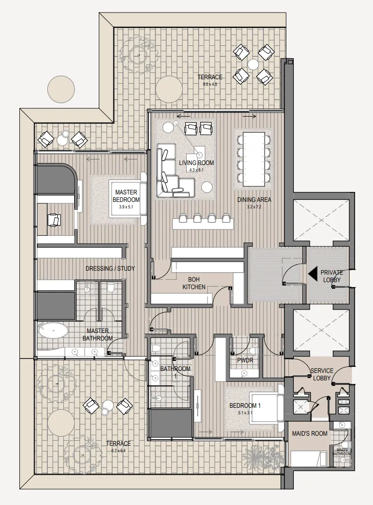 2 bed
