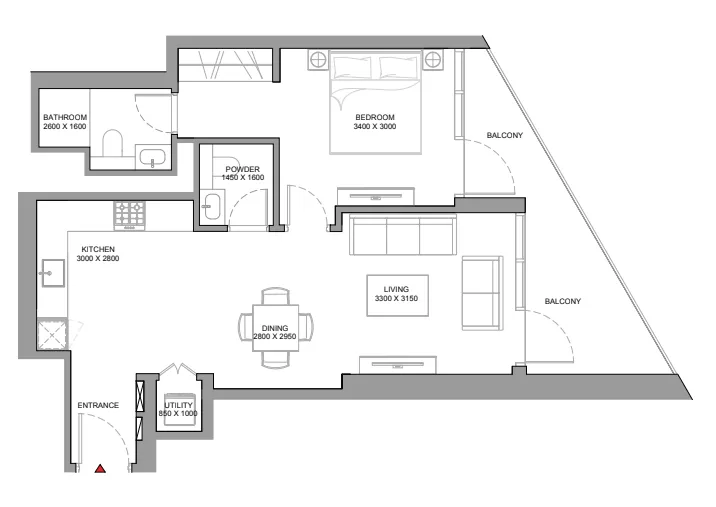1 bed