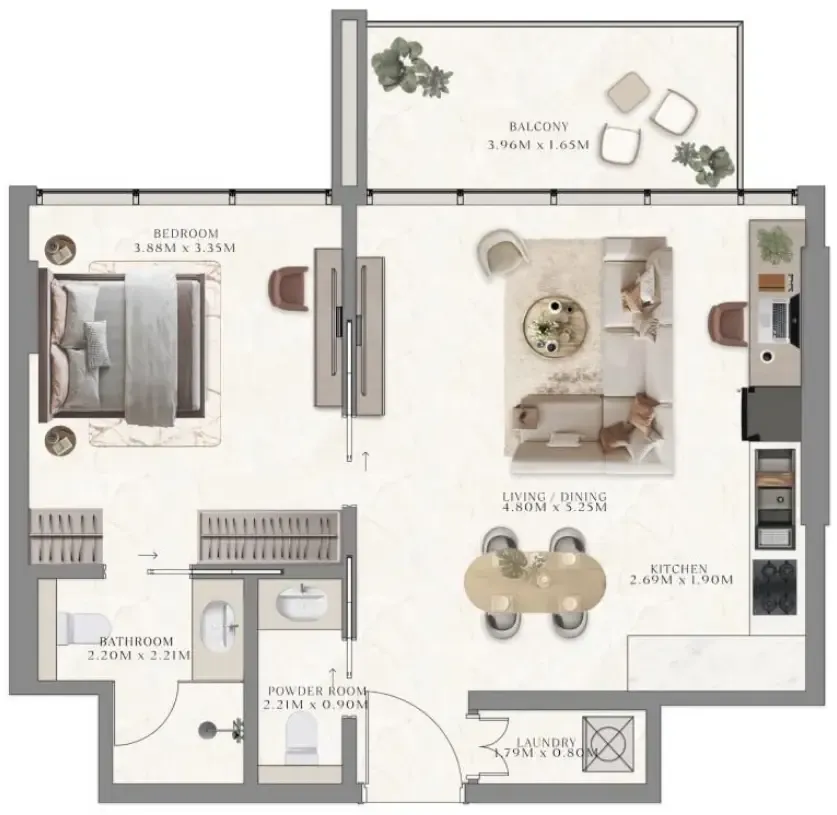 1 bed