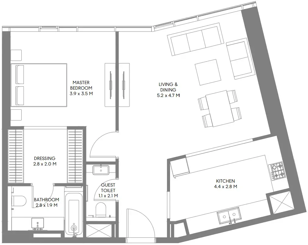 1 bed