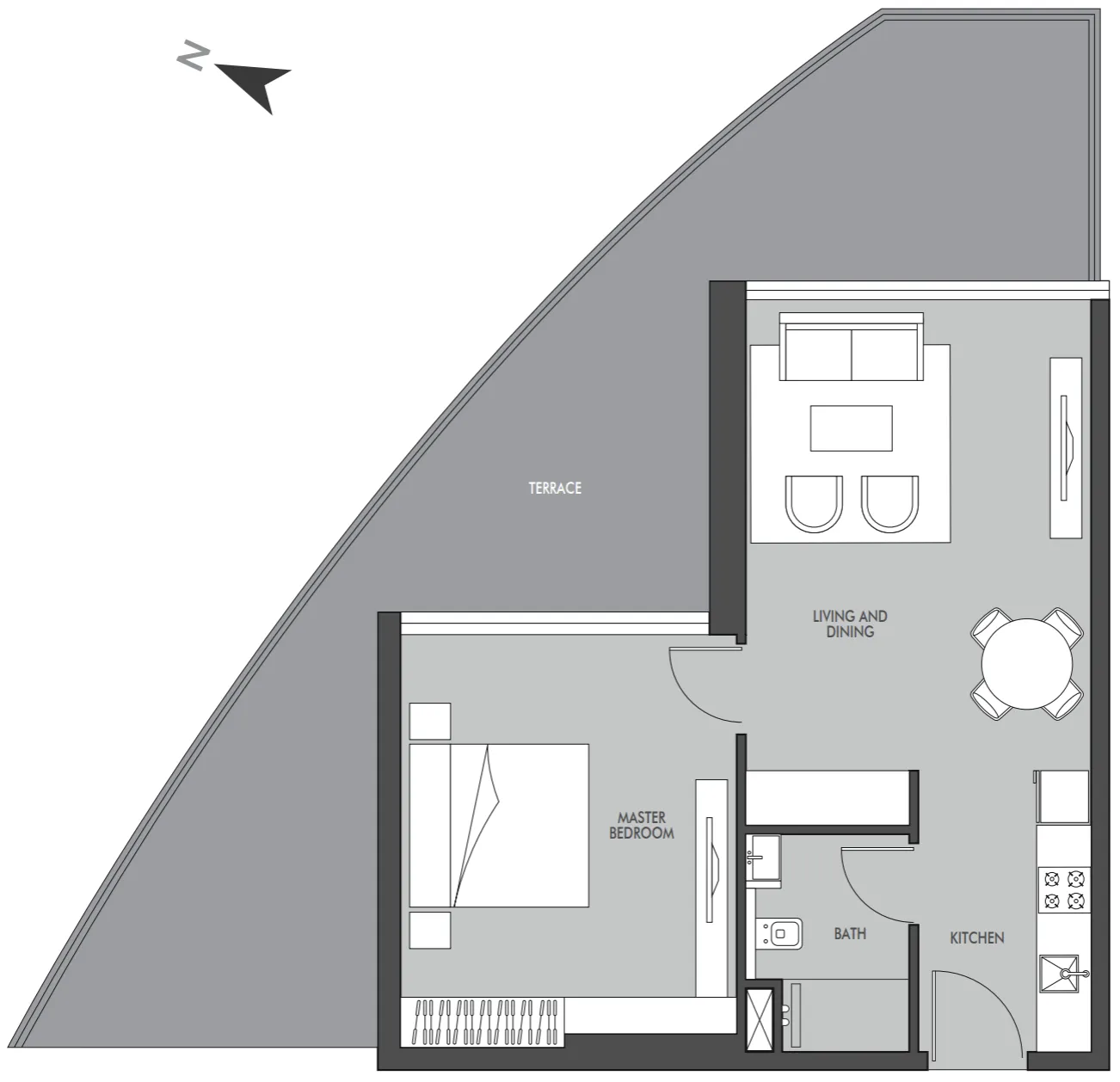 1 bedroom floor plan