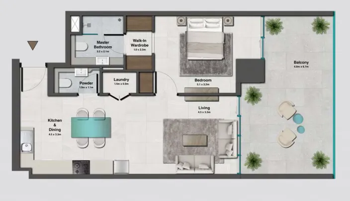 1 bed