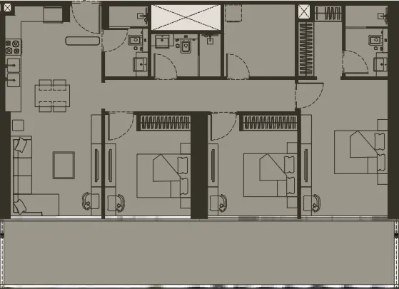 3 bedrooms floor plan