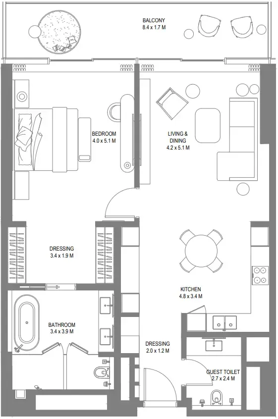 1 bed