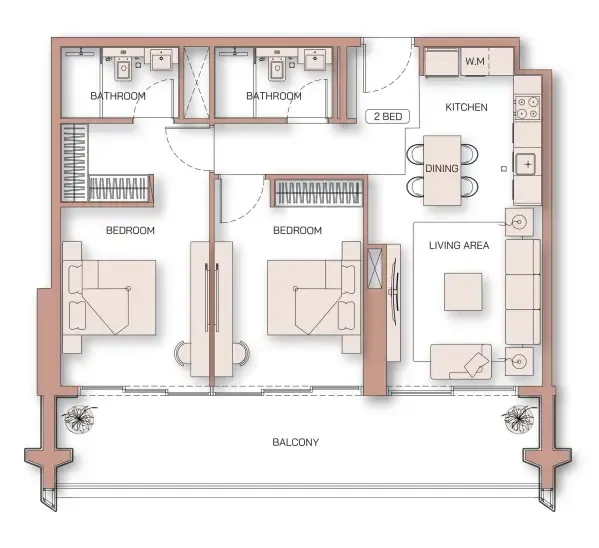 2 bed