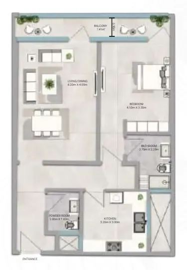 1 bed