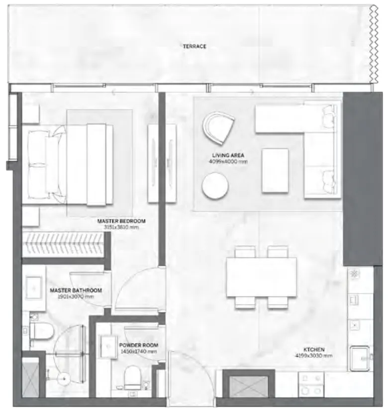 1 bed