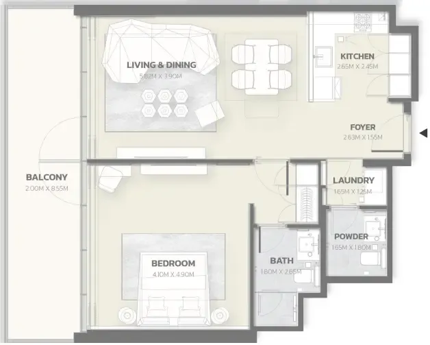 1 bed