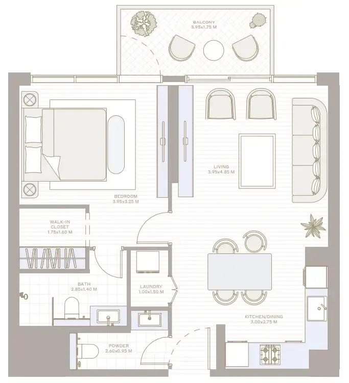 1 bed