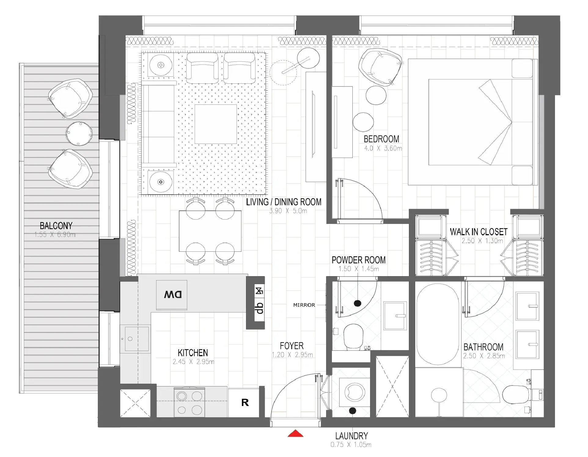 1 bed