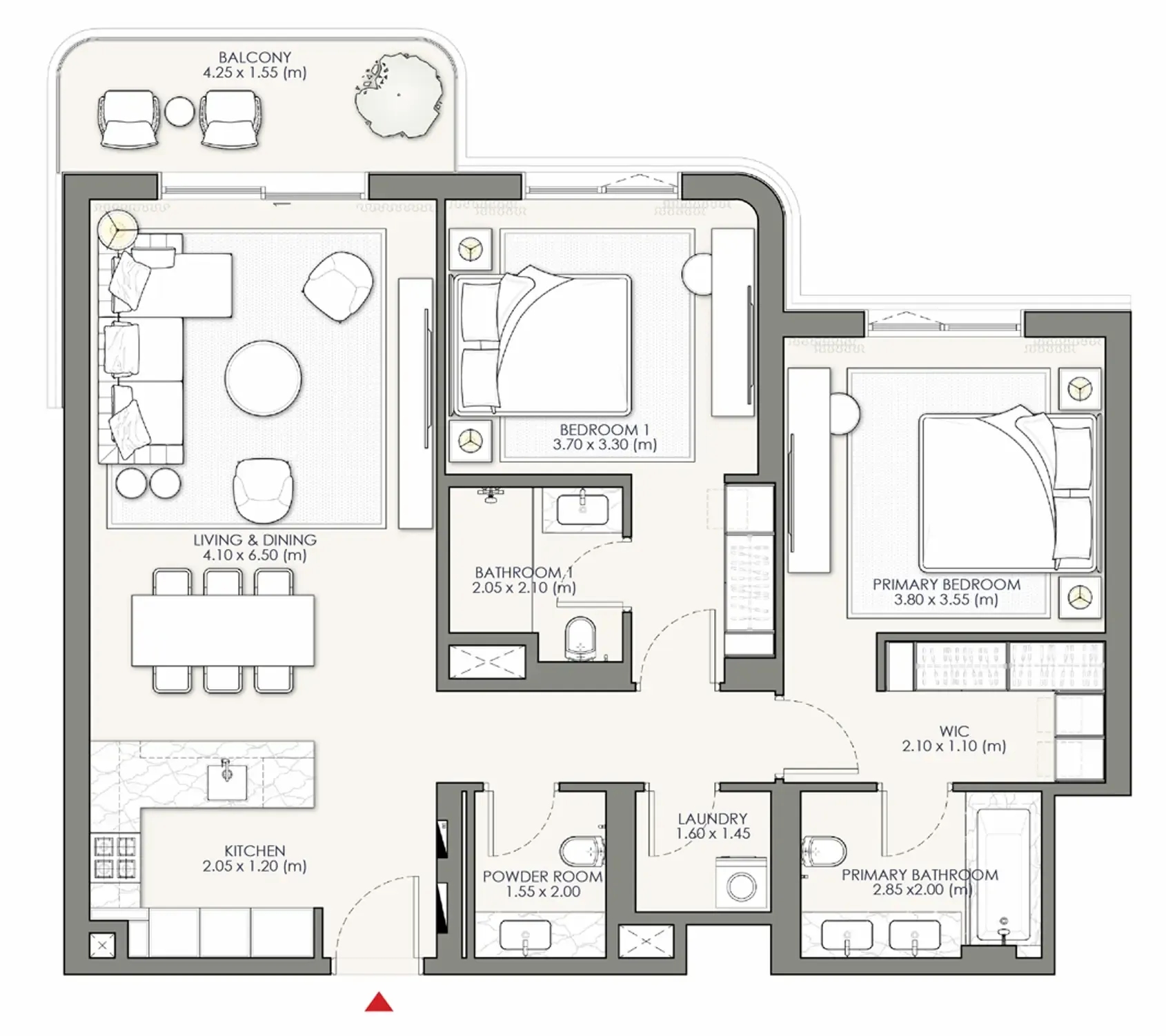 Palm Central Private Residences Phase 2 — 3 Bedrooms floor plan