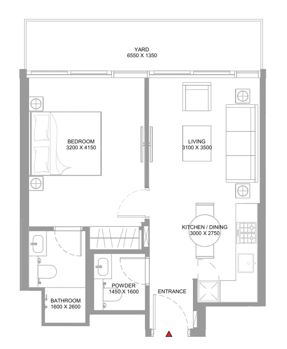 1 bed