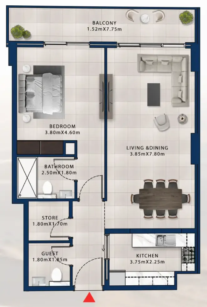 1 bed
