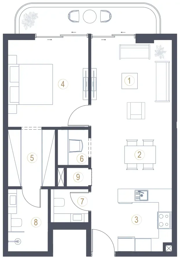 1 bed