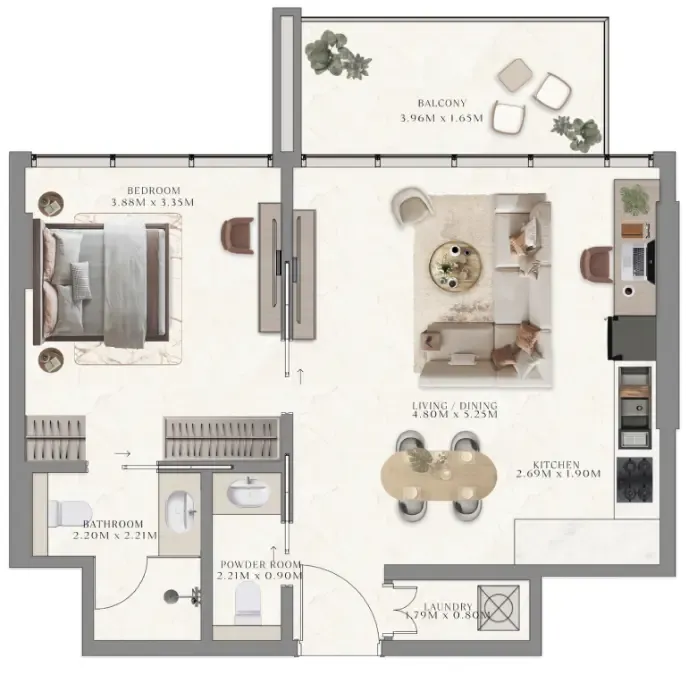 1 bed